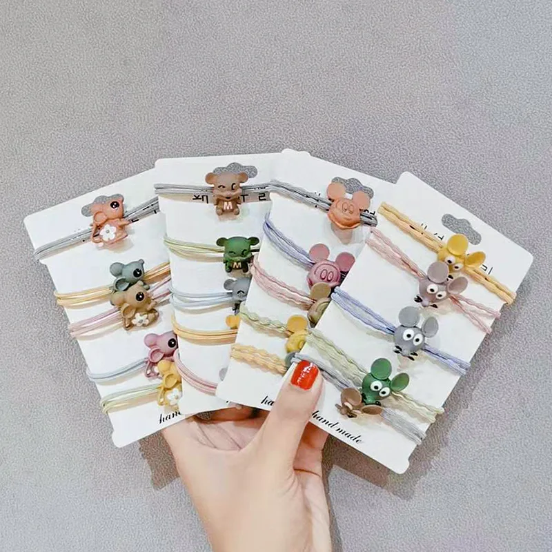 Детская резинка для волос 5 шт./компл. с мультяшными животными|Аксессуары девочек|