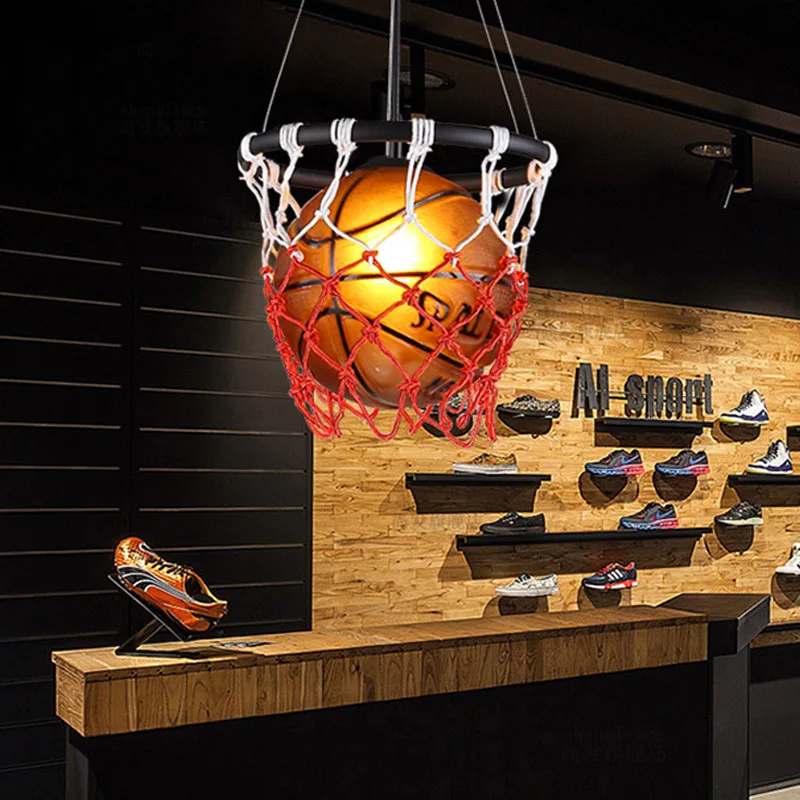 

Pendant Lights Football Glass Basketball Pendant Lamp Kitchen Hanging Lamp Bedroom Restaurant Children Room Decor Light Fixtures