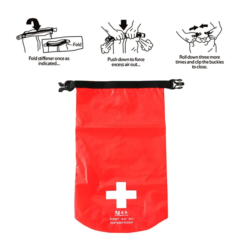 

Profession First Aid Bag Emergency Kits Empty Travel Dry Bag Rafting Camping Portable Bag Red Color Waterproof 1.2L/5L/8