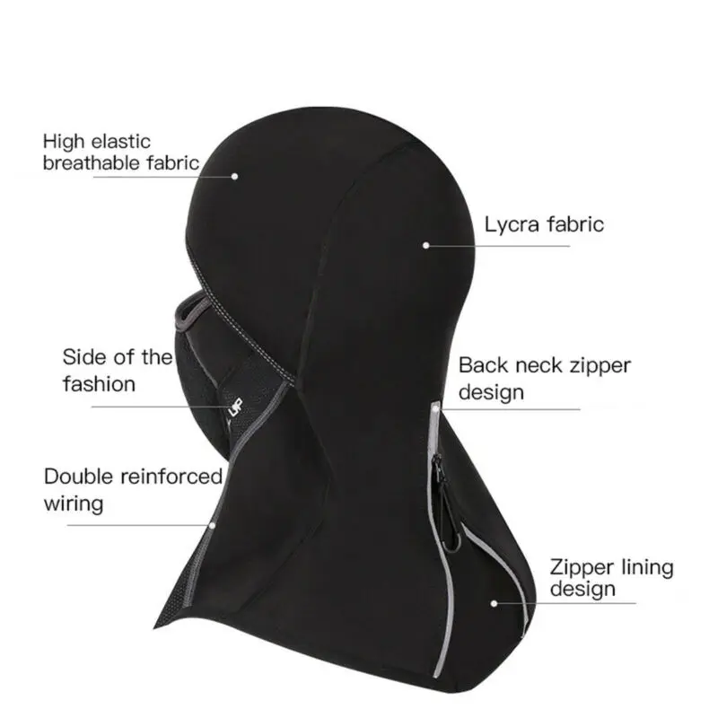 Unisex Black Windproof Thermal Fleece Neck Winter Warm Balaclava Ski Full Face Mask Hat | Аксессуары для одежды