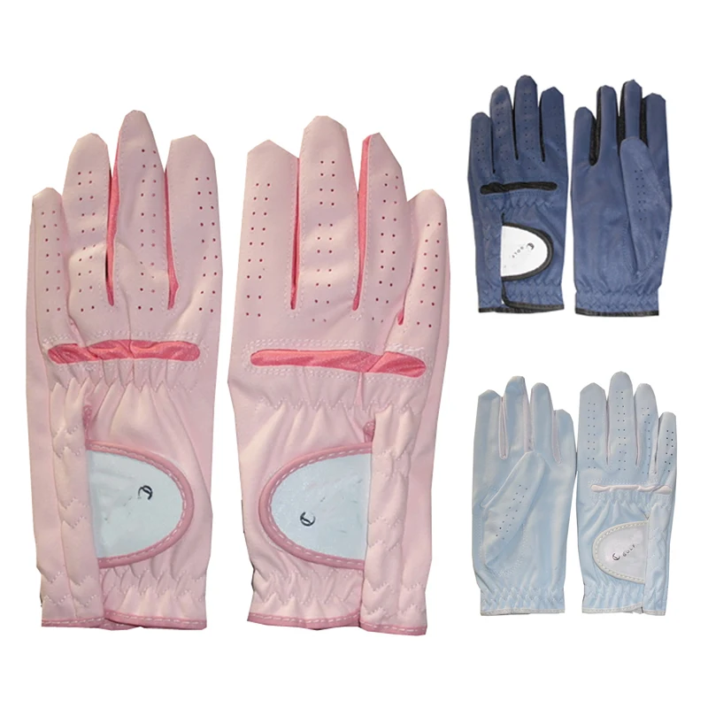 

2 pcs Premium C*W Leather Golf Gloves Men Women Left Right Hand Rain Grip Wear Resistant Durable Flexible Comfortable