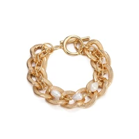 ornapeadia korean hot selling wild fashion bracelet for women minimalist twist chain female bracelet fashion trend pearl