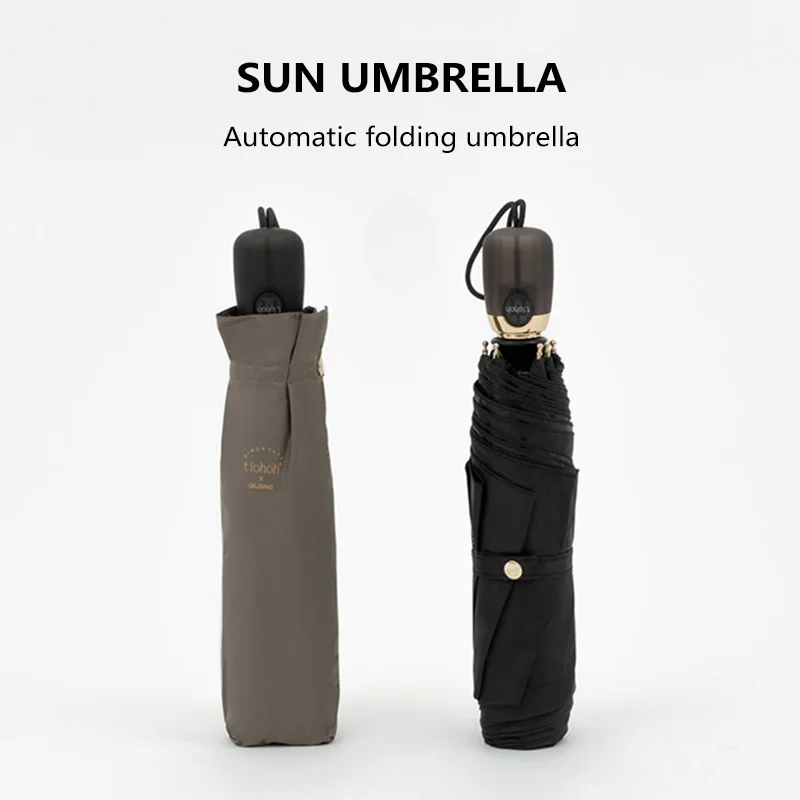 

Anti-UV Women Umbrella Ultra-light Folding Automatic Umbrellas Sun Protection Parasol Simple Colors Rain Umbrella Girls UPF50+