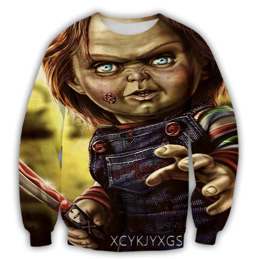 Новый мужской/женский пуловер с 3D принтом из фильма ужасов Чаки повседневный