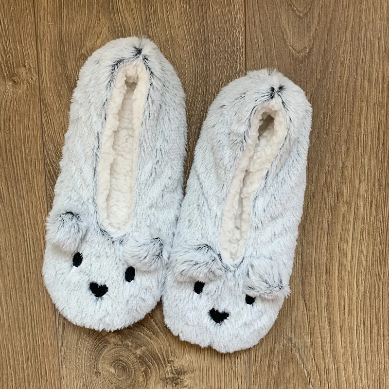 

House Fuzzy Slipper Women Winter Cartoon Cat Koala Animal Fur Contton Warm Plush Non Skid Indoor Home Fluffy Lazy Female Shoes