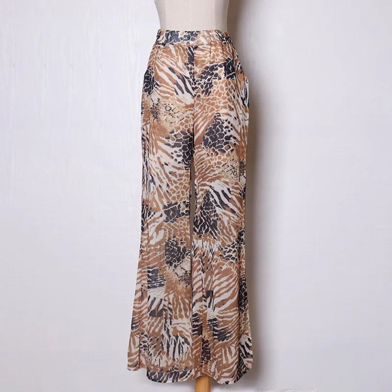 Женские брюки наборы цветочный принт Обрезанные Топы и высокая талия