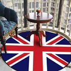 Круглый ковер с британским флагом для гостиной, нескользящий круглый ковер для спальни, домашнего декора, офисное кресло, напольный коврик, круглый ковер