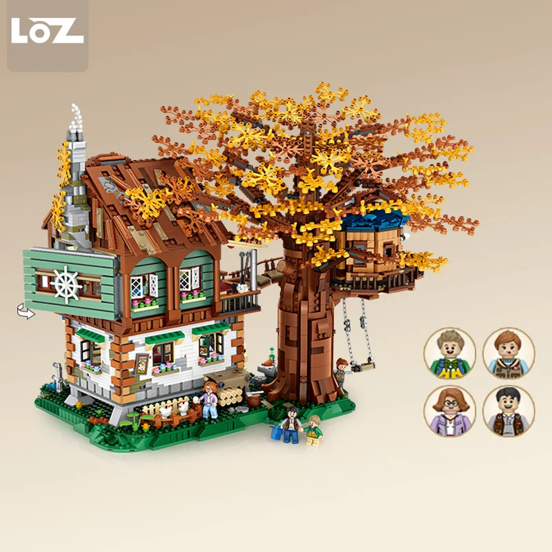 Новый LOZ Алмазный Мини конструктор вид города сцена для взрослых дерево дом