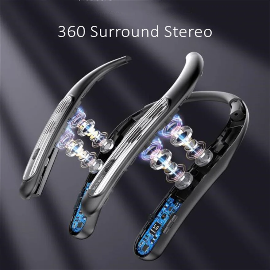 Aptx Hifi Neck Mounted Speaker Waterproof Wearable Bluetooth  Neckband Gaming Surround Sound Bar Stereo Music Box Outdoor