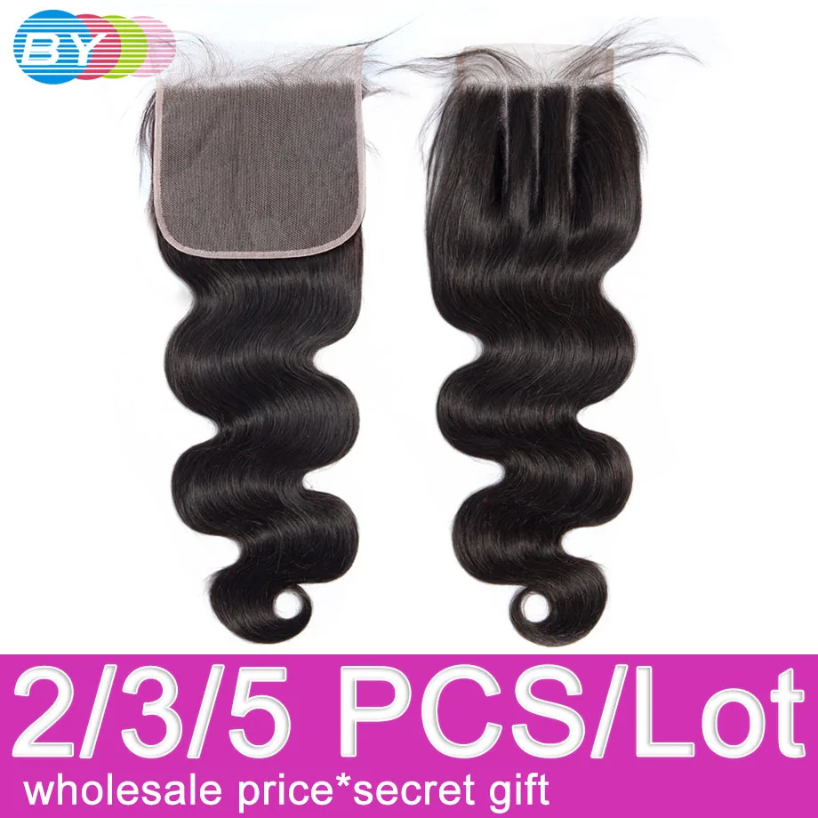 Бразильское объемное волнистое закрытие швейцарское кружево 6х6 кружевное