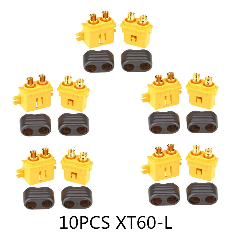 10/20 шт. XT60 черный/голубой/XT60+/XT30UPB/XT60-E/XT60-L штекерно-разъемы Вилки провод с силикатной гелевой обмоткой для Батарея Quadcopter Drone - Цвет: 10PCS XT60-L