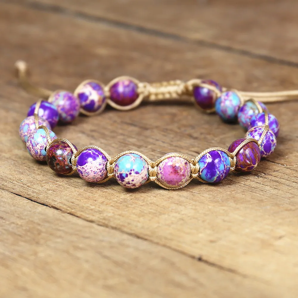 8 мм Плетеный женский браслет ручной работы для йоги|Браслеты с шармами| |