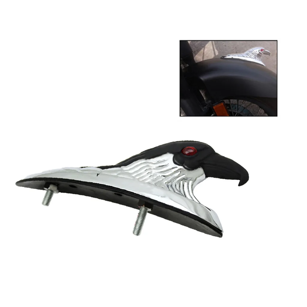 Chrome Black Eagle Head Ornament Statue Motorcycle Bike Front Fender Mudguard for ATV Dirt Frames &amp Fittings Car Bonnet |