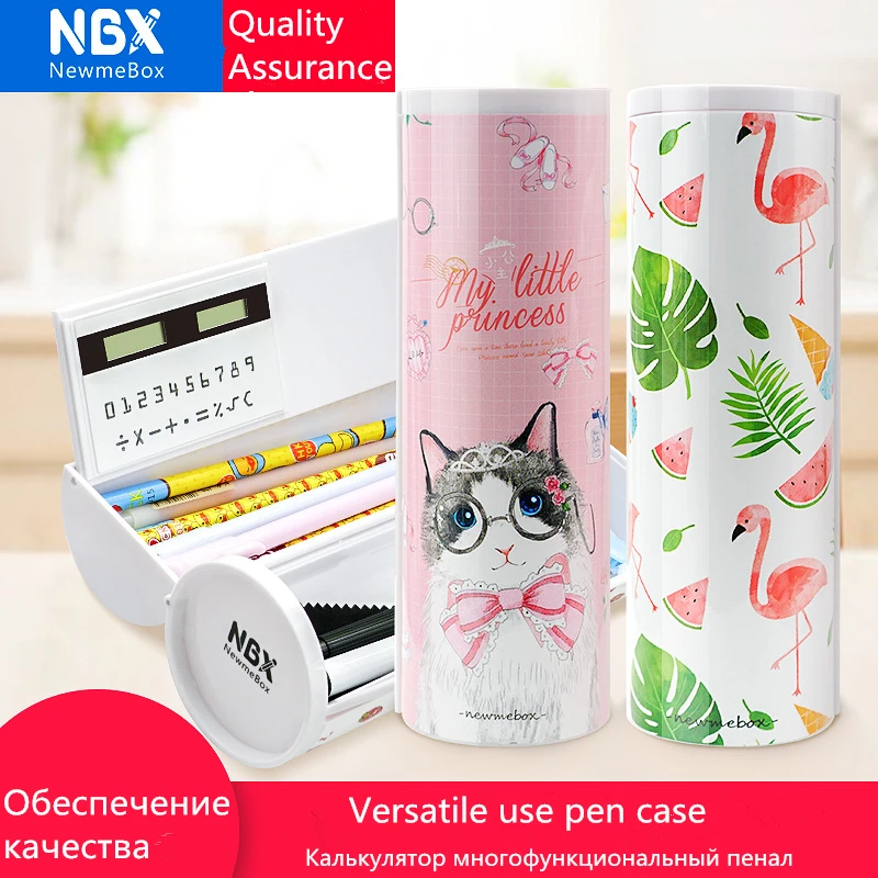 пенал newmebox кот с компьютер зеркало школьный пеналы единорог пинал Фламинго