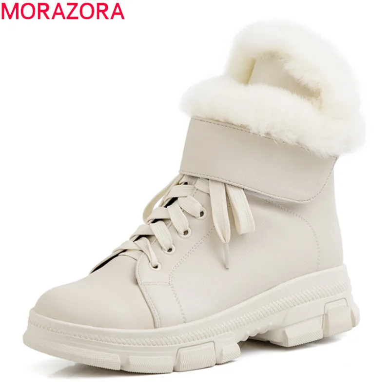 MORAZORA/2020 г. Большие размеры 34-43 теплые зимние ботинки модная зимняя женская обувь