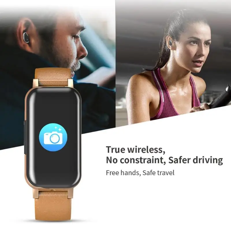 Смарт браслет T89 TWS Bluetooth наушники для фитнеса пульсометр рандомный доступ память