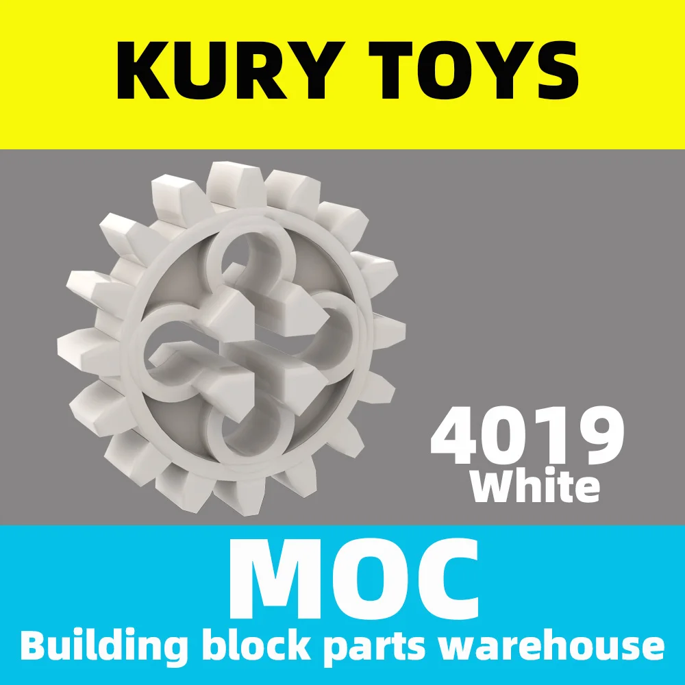 

Kury Toys DIY MOC For 4019 Building block parts For Gear 16 Tooth (First Version - 4 Round Holes)