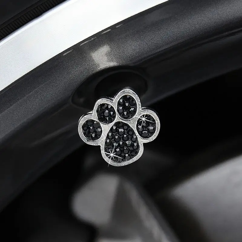 

4PCS New Wheel Caps Theftproof Car Wheel Tires Valves Tyre Stem Air valve Caps Airtight Cove Levert Pet Paw Caps Valve Stems