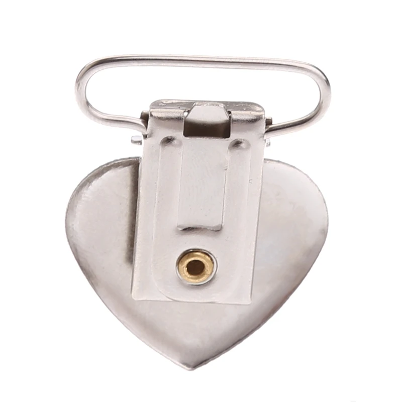 

10Pcs Heart Shape Insert Pacifier Metal Suspender Clips Baby Pacifier Holders B36E