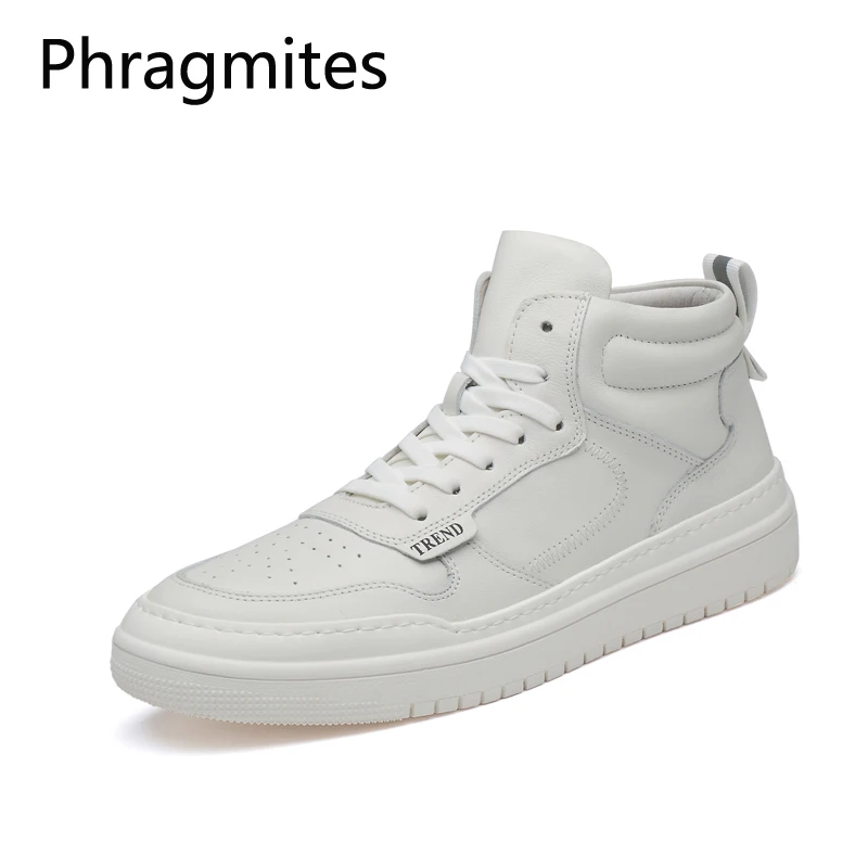 Мужские высокие кроссовки Phragmites из натуральной кожи Уличная обувь шерсти