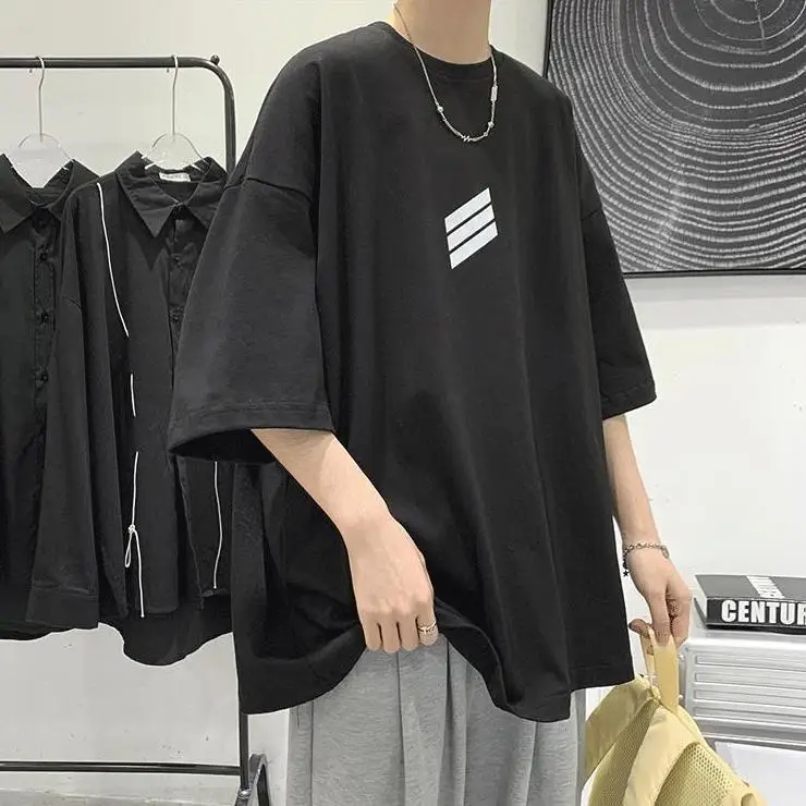 

Men's Printed Short Sleeve T-shirt Man Casual Tees Women Oversized Tshirts Korean Streetwear Male Clothing Tops