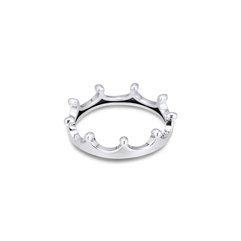 

Polished Crown Ring Clear CZ Authentic 925 Sterling silver Jewelry Ring For Woman European Style Silver Rings For Jewelry Making