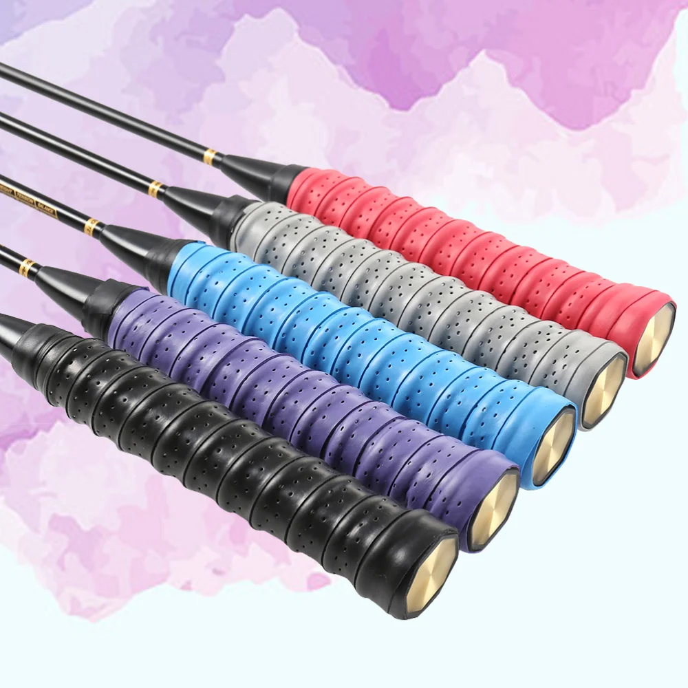 

10pcs Tennis Badminton Racket Grip Tape Anti Racket Grip Wrap Overgrip Tape for Sports Fishing Pole Jump Rope (Assorte
