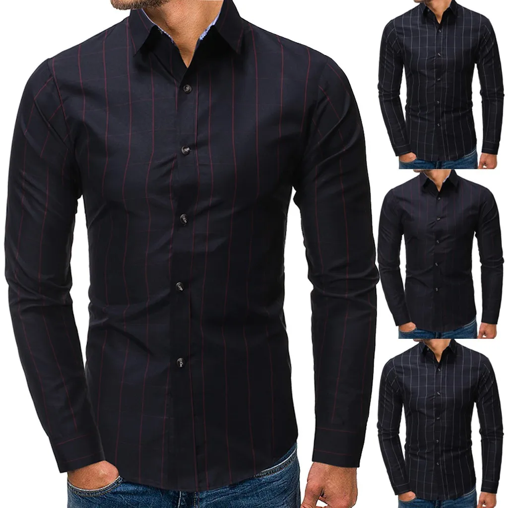 Рубашка camisa masculina мужская рубашка мужские рубашки chemise homme Кнопка отложной воротник Slim Fit длинный рукав рубашка Z4