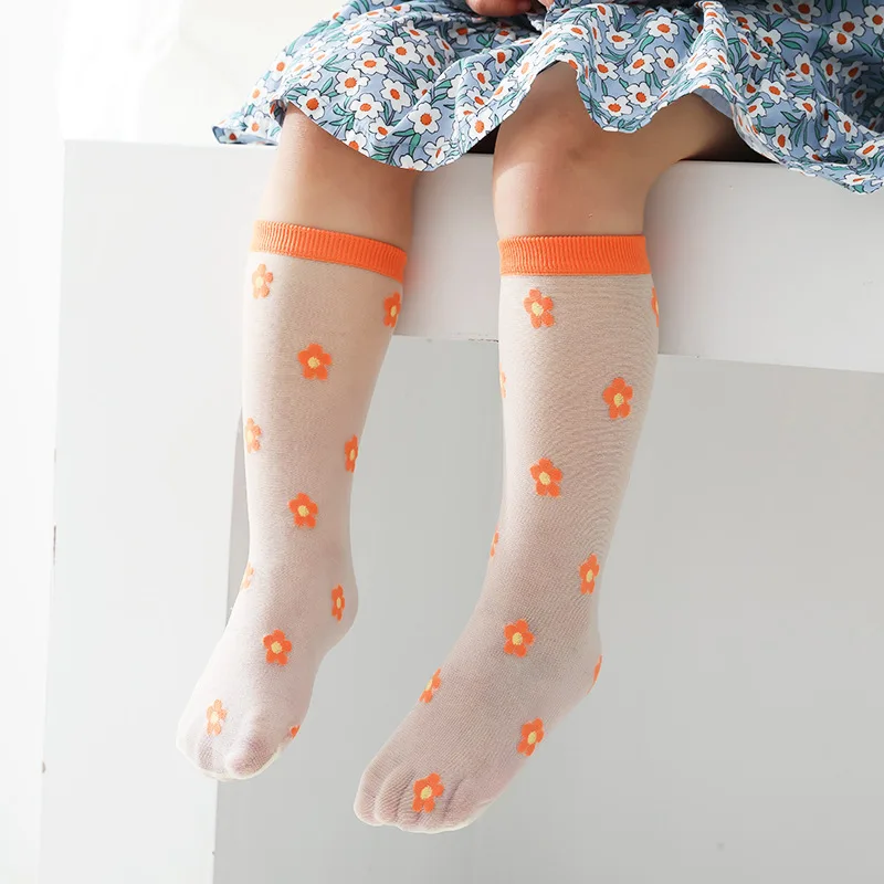 

Baby Socks Lace Children Knee High Long Sock Candy Color Girls Boy Flower Sock Lovely Infant Spring Summer Socks Soft 3-8Y