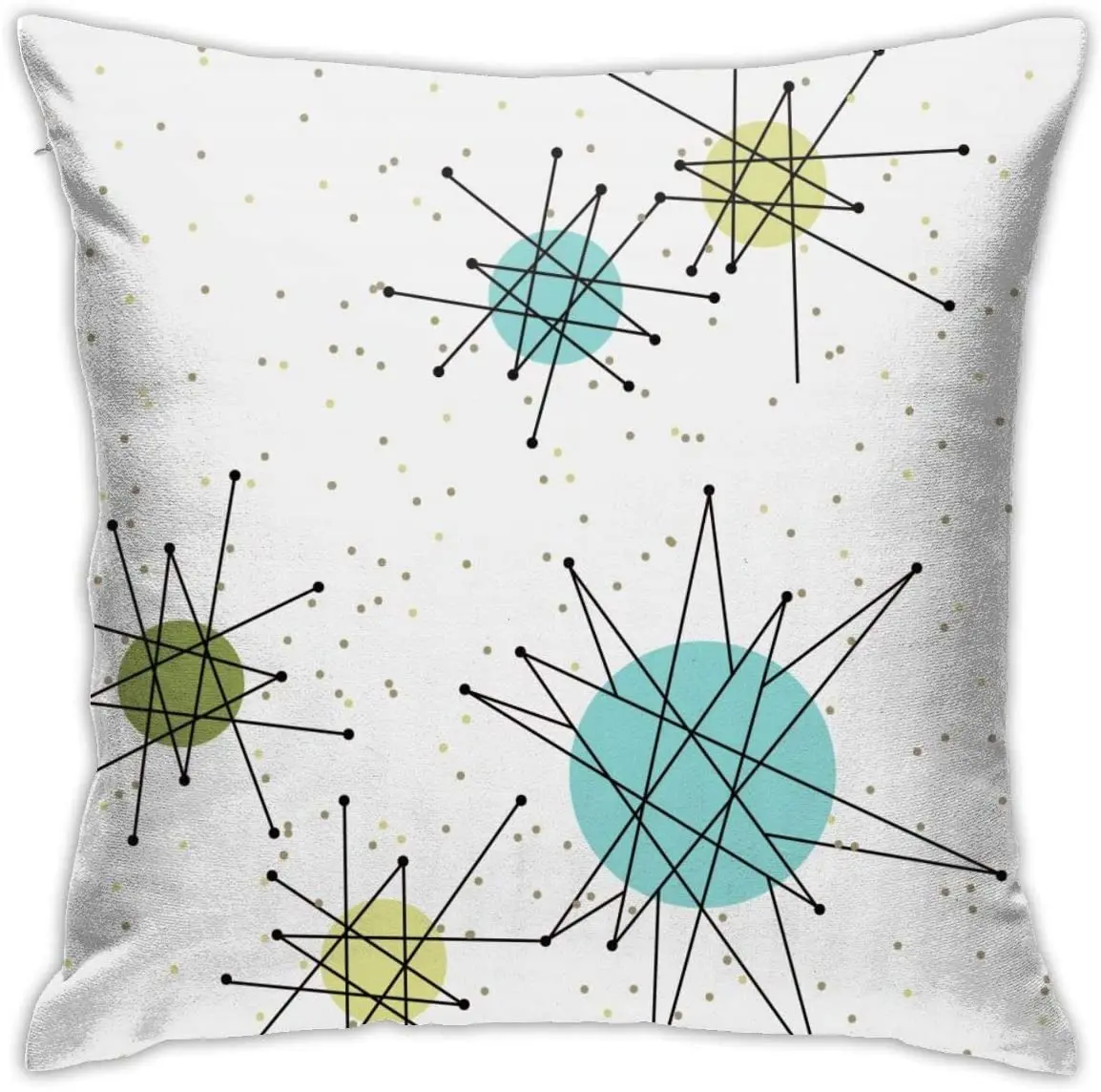 

Teal Pillow Case Mid Century Pillow Turquoise Circle Pillowcase Home Decorative Cushion Case for Couch Bed Sofa