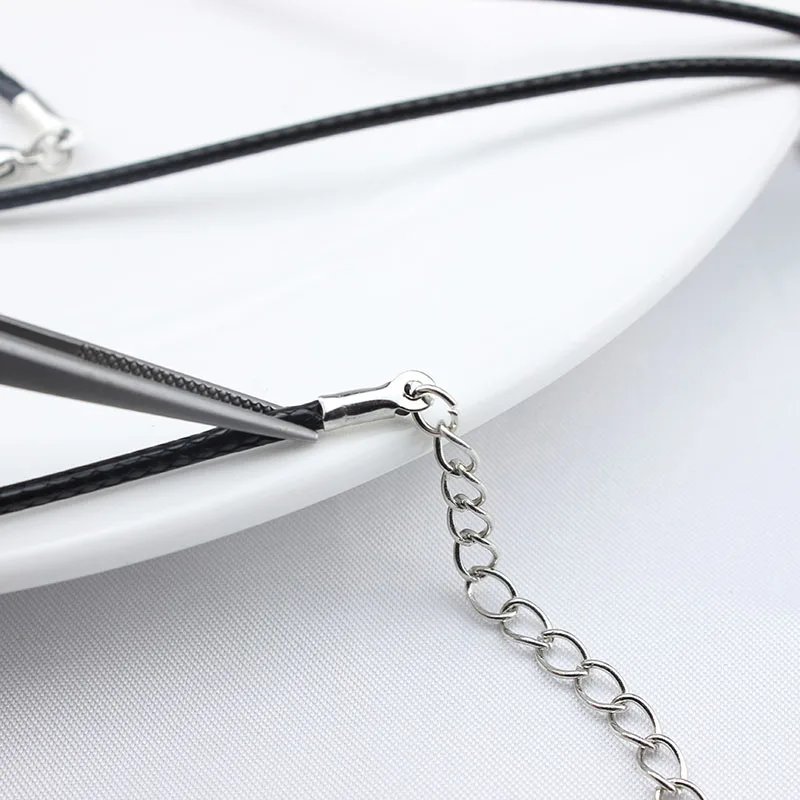 10 шт. корейская мода оптовая продажа черный кожаный шнур Вощеная Веревка цепочка