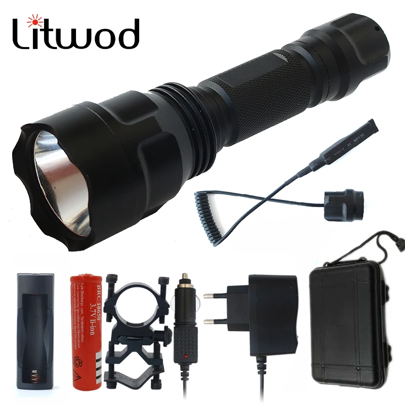 Litwod Z20 C8 мощный светодиодный фонарик Cree XM L2 U3 тактический фонарь для охоты и