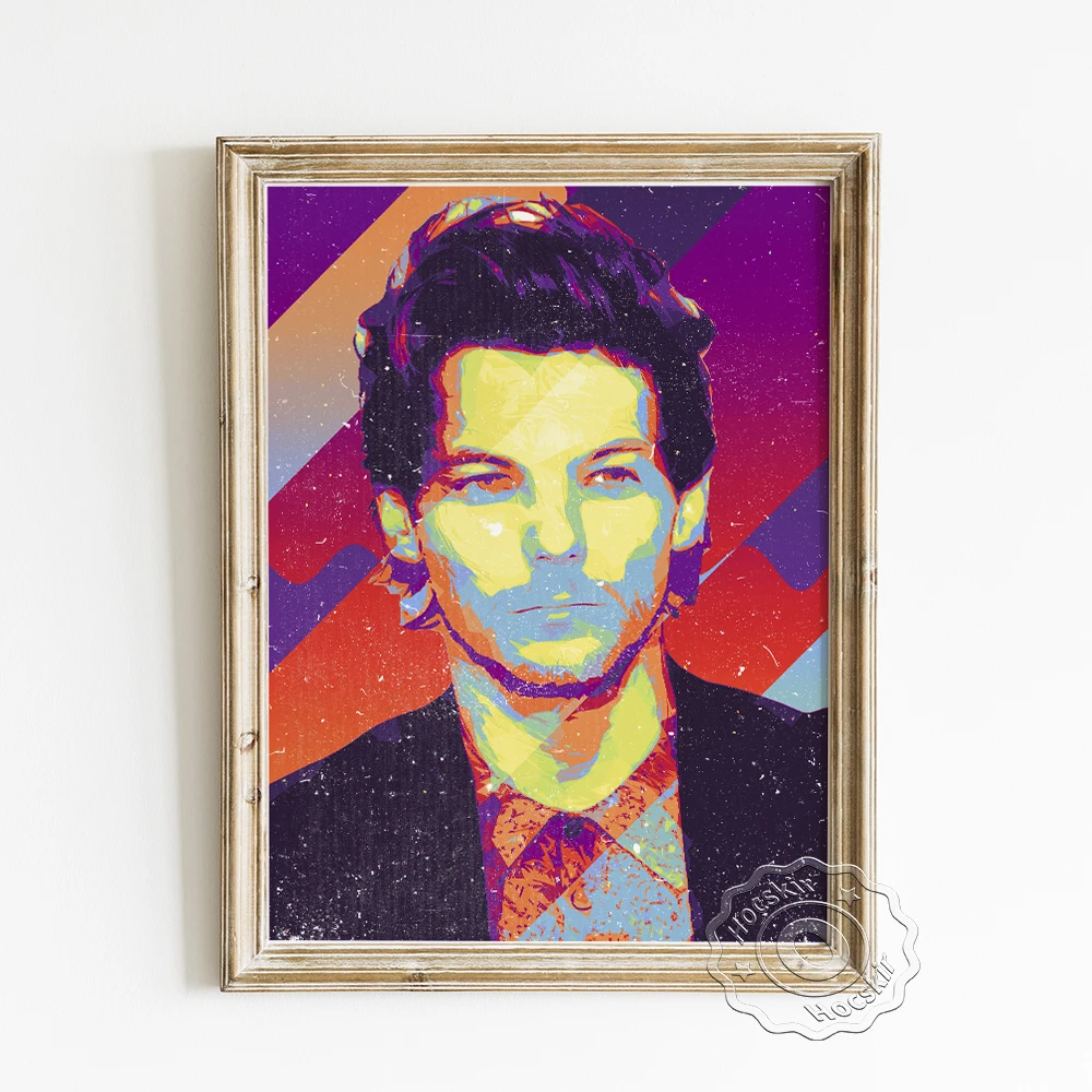 

Pop Music Singer Louis Tomlinson Poster, Star Portrait Abstract Art Prints, Handsome Man Modern Wall Art, Living Room Home Decor
