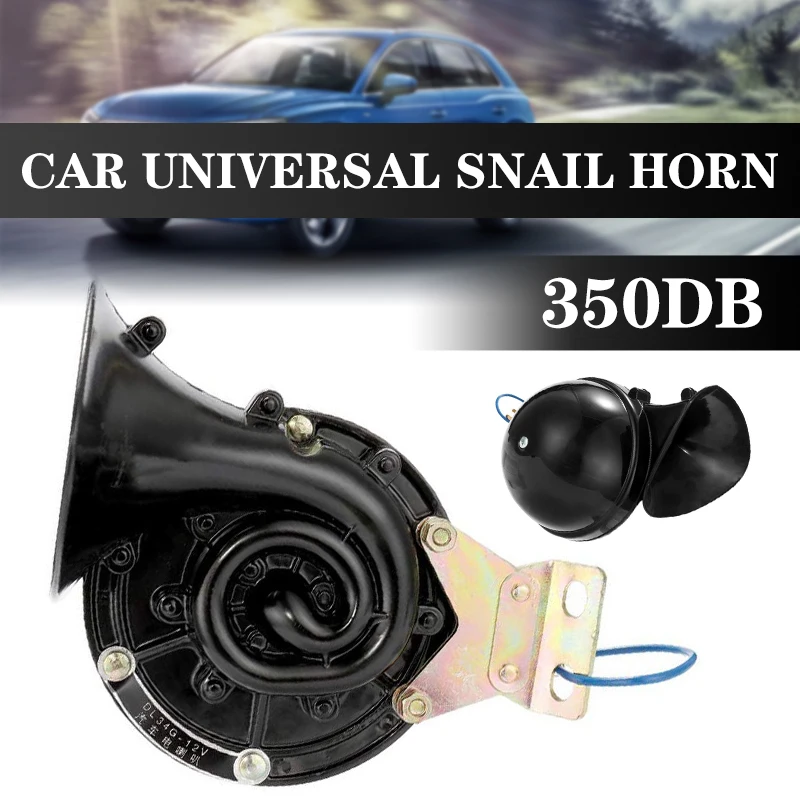 

1 Pair DC 12/24V 350dB Universal Waterproof Snail Air Horn Sound Extremly Loud for Truck Pickup Motorbike Boat Cars Accessories