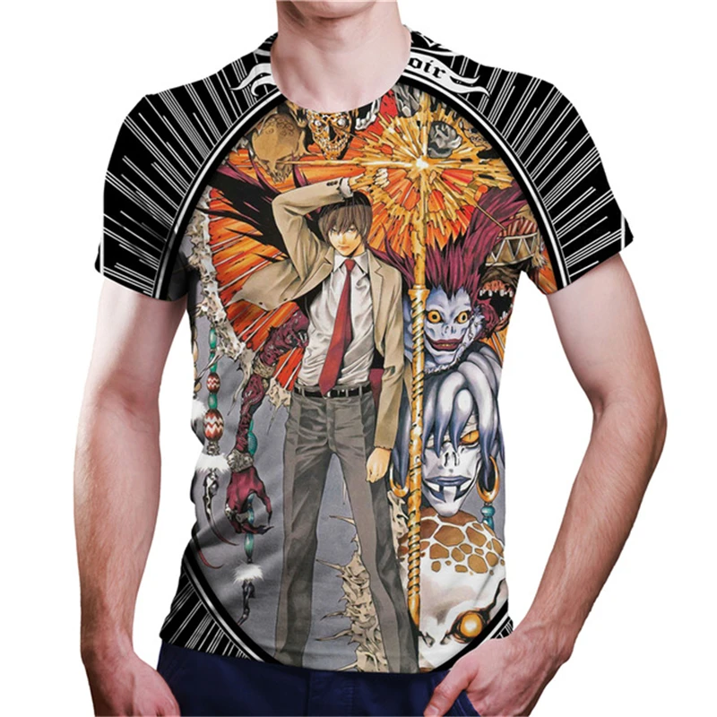 

2021 Summer Anime Death Note Graphic Print T-shirt Fashion Short SleeveAnime Harajuku Clothing Men's Oversized Shirt
