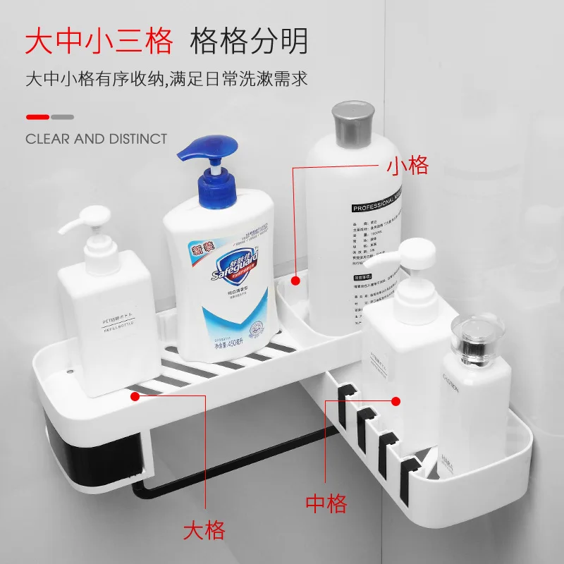 bathroom rotatation shelf corner shelves shampoo holder kitchen storage rack shower organizer wall holder household items free global shipping