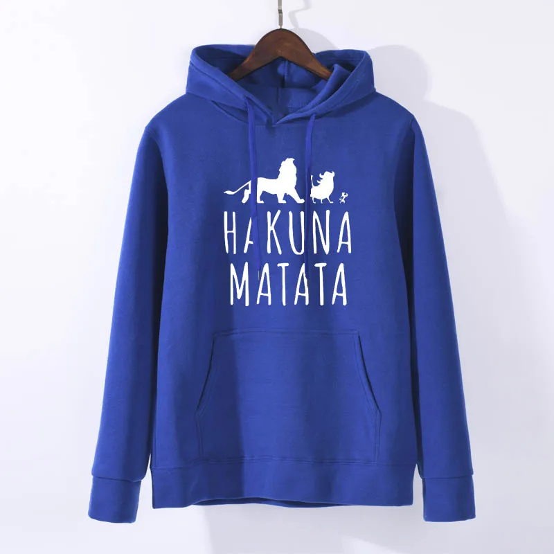 Лев Король хакуна матата пуловер уличная Толстовка зима осень Ulzzang Kawaii Модные женские худи - Цвет: blue