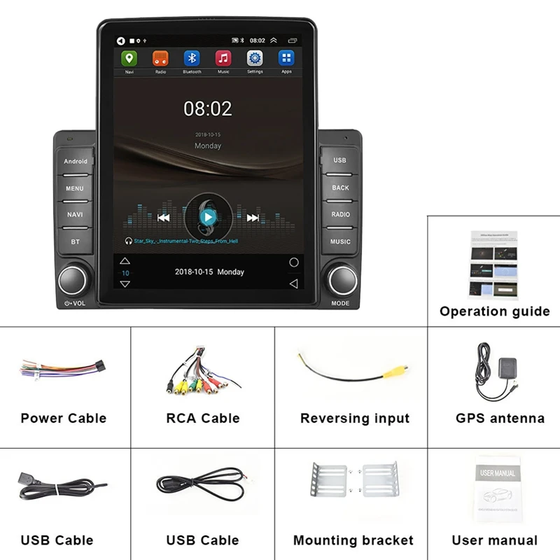 Новый 2 Din Android 9 5 дюймовый сенсорный экран автомобильный MP5 плеер стерео GPS Bluetooth