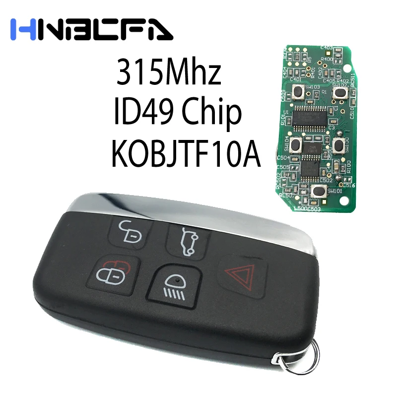 

315MHz ID49 Chip Car remote Key Fob For Land Rover Evoque Evoque 2010-15 Ranger Rover Discovery 4 Freelander 5 Buttons