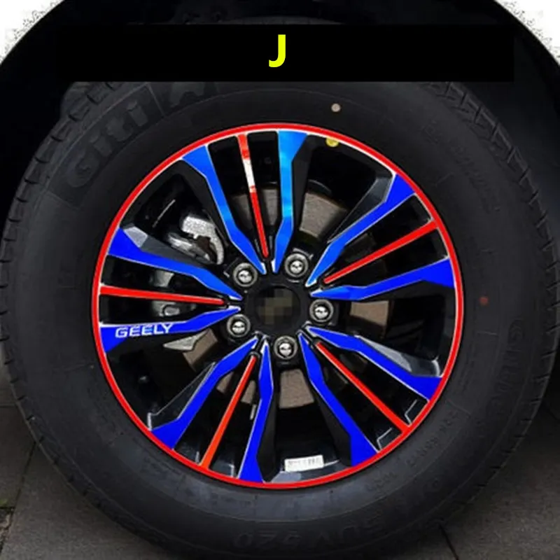 J Для Geely Emgrand X7 EmgrarandX7, EX7, FC SUV, Vision X6, NL4, автомобильная наклейка для колес - Название цвета: J