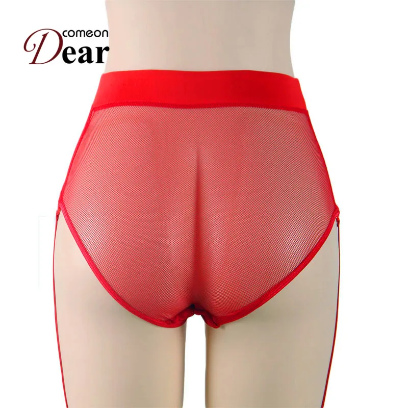 Comeondear подтяжки прозрачные трусики Для женщин нижнее белье Высокая Талия сбоку