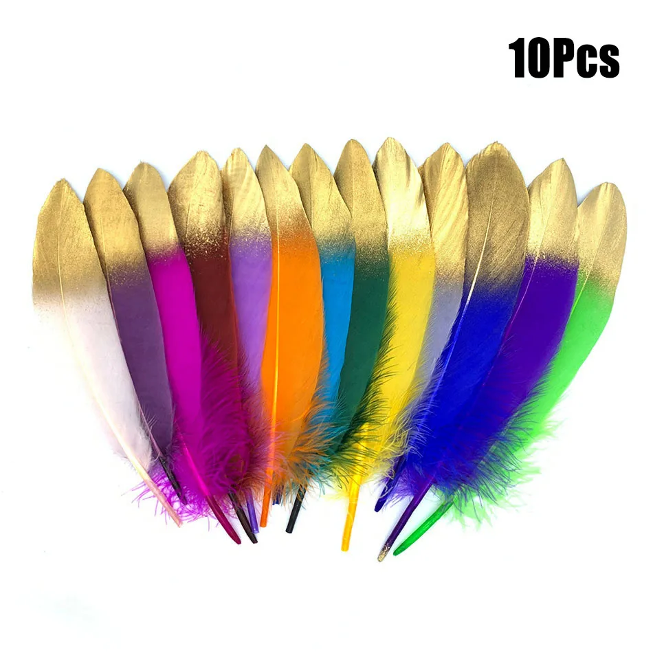 10 шт. натуральные золотые гусиные перья 15 20 см|Перо| |