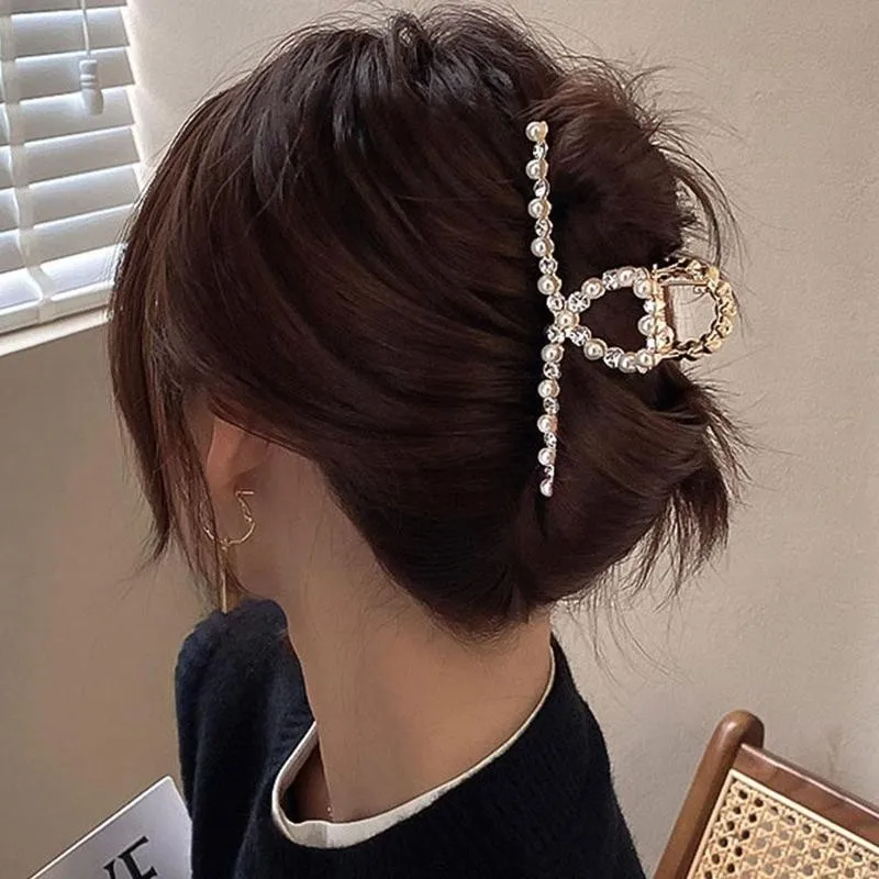 

Elegant Pearl Hair Claws Woman Hairpins Hair Accessories Styling Fashion Hairgrip Hair Hair Barrettes Girls Headwear Crab M F0N7