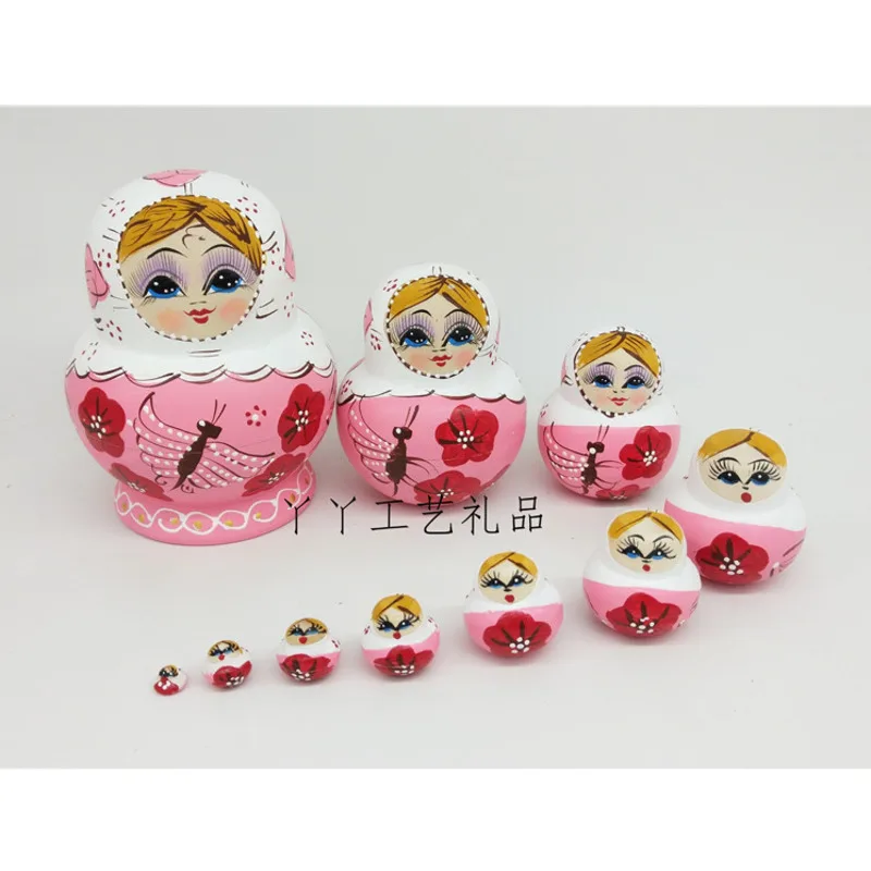 10 шт./компл. 14 5 см Матрешка кукла Русская Детские деревянные игрушки русские