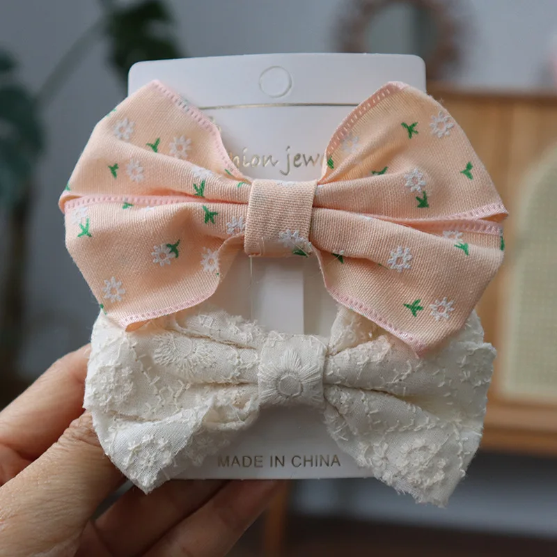 

2pc/set Large Ribbon Hairpin Bow Hair Clips for girls Curling Spring Clip Cute Barrette Hair Accessories