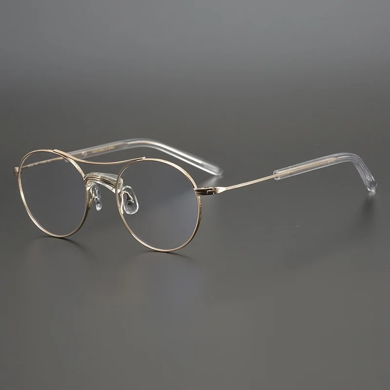 

Japan Brand Design Men Titanium Ultralight Retro Round Frame Eyeglasses Women Aviation Optical Prescription Glasses for Myopia