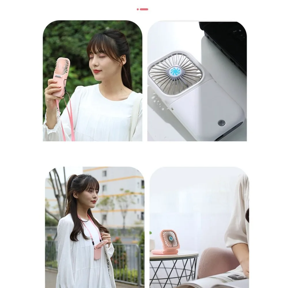 

iHoven Portable Mini Fan USB Rechargeable with Power Bank Handheld Fan Desk Adjustable Fan Air Cooler Home Office Outdoor Travel