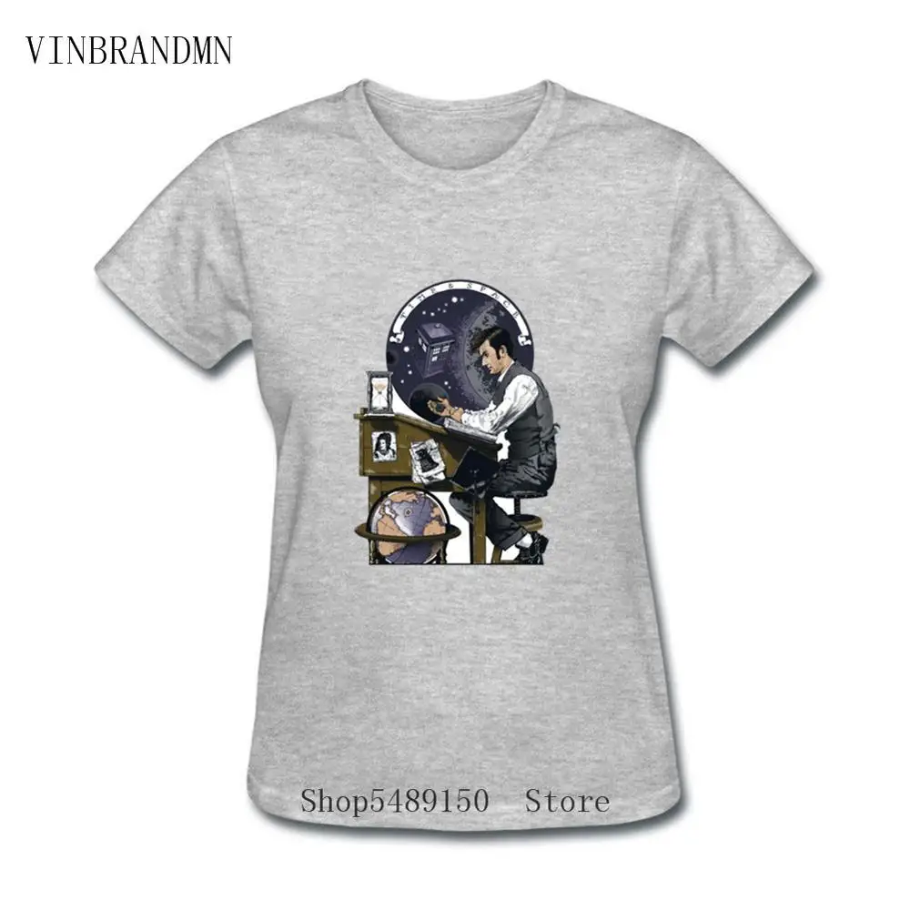 Футболка женская с 3D-принтом супермощная хлопковая рубашка доктором Кто ТАРДИС