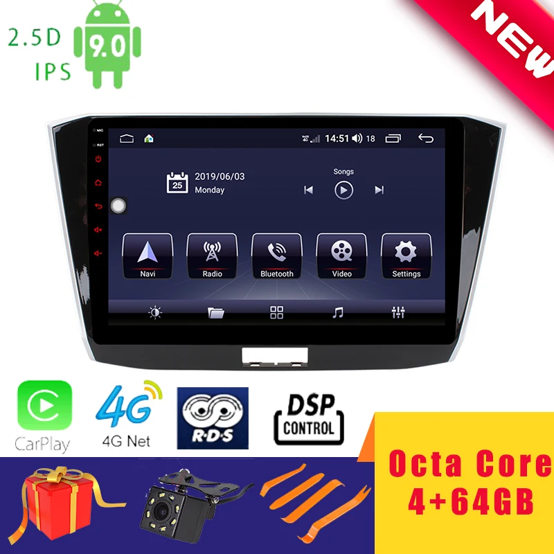 10 1 &quotAndroid 0 автомобильный мультимедийный плеер стерео для Volkswagen VW Passat B8 2016 ~ 18