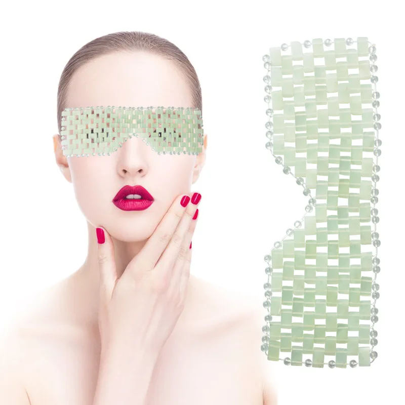 Маска для глаз Нефритовая охлаждающая массажер век омолаживающий припухлость